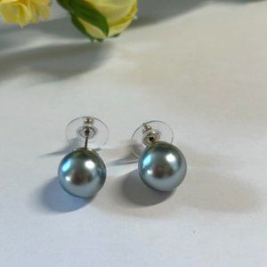 🔵Vintage Matte Blue Linda Dano Pearl Earrings🔵